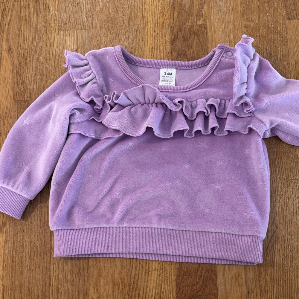 Lavender Ruffle Kids So Soft Sweater
